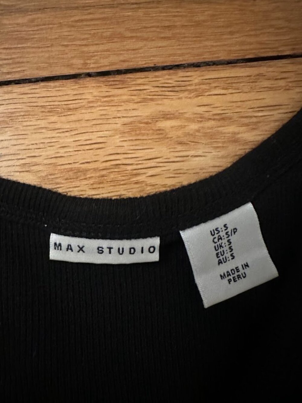 Max Studio Ribbed Tank Top - Black - Picture 3 of 3